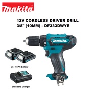 MAKITA 12V CORDLESS DRIVER DRILL 3/8" (10MM) - DF333DWYE 1 X STANDARD CHARGER, 2 X 12V 1.5Ah BATTERY