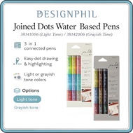 MIDORI Join Dots 3 Color Connected Water Based Pens Set (38141006 Light Tone / 38142006 Grayish Tone