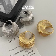 Women's Earrings Retro Personalized Striped Ring Earrings Loop Earrings