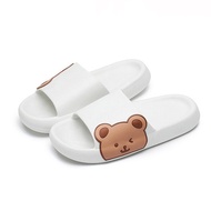 Gratis Ongkir - Sandal Slop Bear Anti Slip / Sandal Flat Wanita / Sandal Slop Karet Motif Beruang / 