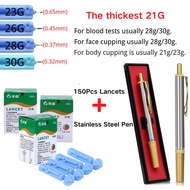 Pen Bekam Stainless Steel Pen + 150Pcs 21G/23G/26G/30/28G Kotak Jarum Bekam Needles Alat Bekam Bekam