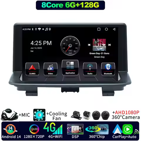 Android 14 For Audi Q3 8U 2011-2018 Car Radio Multimedia DVD Player Navigation Stereo 360 Panoramic 