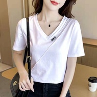 Pure cotton 2023 summer new niche loose fitting T-shirt