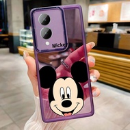 Vivo Y17s Y17 Y15 Y12 Y11 Y19 Y20 Y20s Y20i Y12s Y20sG Anti-Slip Side Candy Clear Color Casing Funny Mickey Mouse Soft Case Cover