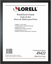 Lorell 22" x 28" Poster Frame, Vertical & Horizontal Wall Mountable, Wood, Black