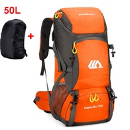 กระเป๋าตกปลาทำจากไนลอน70l แบบ50l กระเป๋าเดินทางพร้อมที่กันฝนเดินป่ากลางแจ้งกระเป๋าสะพายขึ้นภูเขาผู้ช