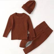 ONE - 秋冬嬰兒毛衣套裝打底衫（焦糖色66cm-90cm碼）【下單後請聯絡客服確認發貨呎碼】