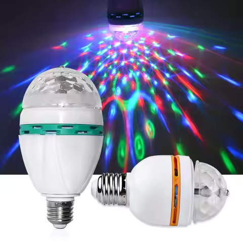 RGB Colourful Disco Ball E27 Led Stage Light Auto Rotating DJ Disco Light Home KTV Bar Club Party Li