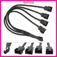Auro 1 to 3 4 Way PC Fan Splitter Cable 4Pin PWM Fan Splitter Computer PC Fan