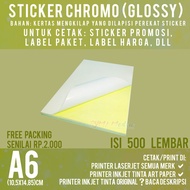 500 Sheets Of Chromo A6 Sticker/1Ream Glossy Glossy Sticker Paper For Laserjet Printer &amp; Thermal Sticker For Epos Printer