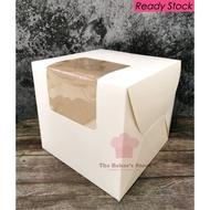 Plain White Cake Box with window 6 / 8 /10 inch L Shape Kek kotak