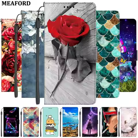 Flip Leather Case For Samsung Galaxy J4 J 4 6 J6 Plus 2018 j4+ Phone Bags Wallet Stand Book Cover J2