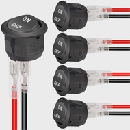 Công Tắc Gạt Tròn Đen 12V 6A/250V 10A/125V SPST 2 Chân 2 Vị Trí Bật/tắt Cho Ô Tô Thuyền RV - Chất Li