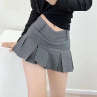 Mini Pleated Skirt For Women High Waist Retro A-line Skirt With Safety Shorts Party Palda