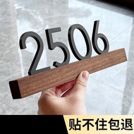 Hotel House Number Household Order Hotel Light Luxury Number Plate Solid Wood House Number Entry Dor
