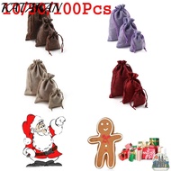 KATAKAN Drawstring Pouch Christmas  Hessian Burlap Candy Organizer