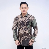 Kemeja batik merak jokowi-baju pria lengan panjang terlaris