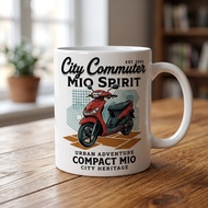 MERAH Red Mio Motorcycle Ceramic Glass Mug