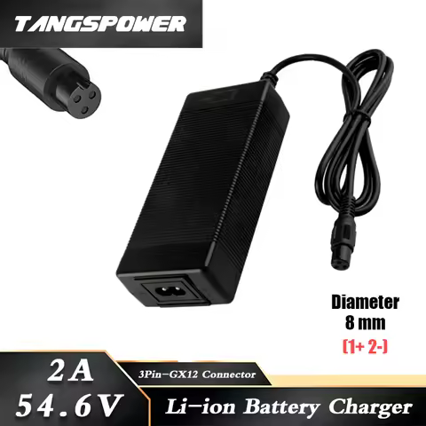 54.6V 2A Li-ion Battery Charger For 48V 13Series Lithium Battery Pack Fast Chargeing 3Pin-GX12 Conne