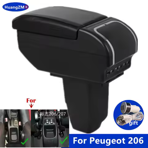 For PEUGEOT 206 Armrest Box For Peugeot 206 cc Cabrio Car Armrest Storage Box Interior Dedicated Ret