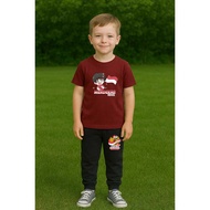 17th Old Warrior Children's Suit, 80th Indonesian Independence Day T-shirt and Jogger T-shirt, Augus