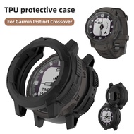 Garmin InstinctCrossover Luxury Silicone TPU Soft Hollow Out Shell Frame Bumper Watch Case For Garmin Instinct Crossover Anti-Fingerprints Anti Scratch Smart Watch Screen Protector