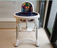 近全新 myheart - 折疊式安全兒童餐椅  高腳兒童餐椅 可調高低  可傾倒 -卡通 限自取板橋