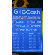 ▥☾☎Gcash Cash in Cash Out Sign / Gcash Sticker