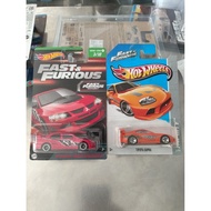 MERAH Hotwheels evo red fnf and supra orange fnf