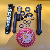 Bmx 3pc cranks set subrosa mid bb alloy chainring 25t / 28t