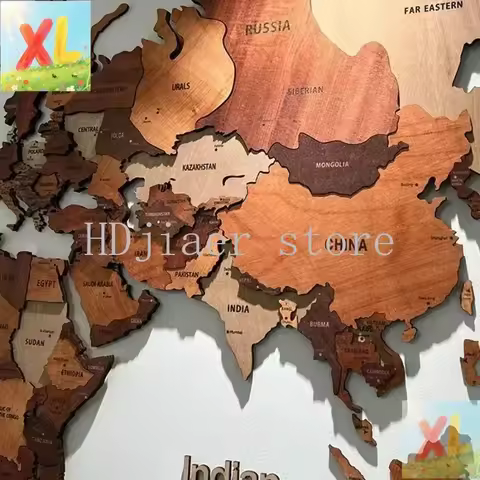 3D Wooden World Map Jigsaw Puzzle, Creative Wall Art Decoration for Office & Home