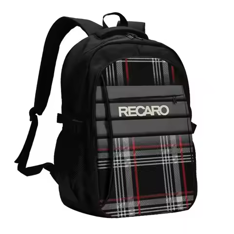 Custom Recaros Logo Print Laptop Backpack for School Work Travel Large Capacity Computer Bags with U