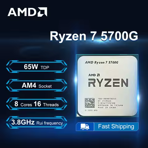AMD Ryzen 7 5700G 3.8GHz 8-Core 16-Thread R7 5700G Processor 65W 7NM L3=16M DDR4 Socket AM4 No Fan