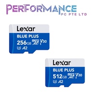 LEXAR BLUE PLUS MICRO SDXC 256GB/512GB MICRO SD CARD (5 YEARS WARRANTY BY TECH DYNAMIC PTE LTD)