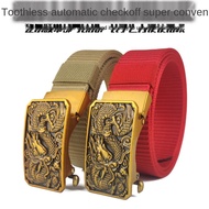 INT New belt men s toothless automatic buckle retro dragon young people trend Korean version of Joke