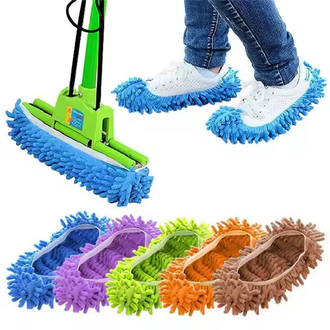 1/2/4PC Multifunction Floor Dust Cleaning Slippers Shoes Lazy Mopping Shoes Home Floor Cleaning Micr
