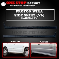 proton wira aeroback/sedan side skirt v6 pu polyurethane skirt lip bodykit 1set lift &amp; right