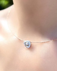 天然鑽石 頸鏈 鎖骨鏈 頸圈 • 18K金宮梨形鑽石頸鏈