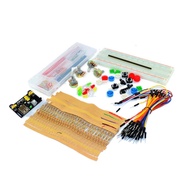 Generic parts package kit + 3.3V/5V power module + MB-102 830 points breadboard + 65 flexible cables