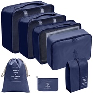 [LUCKY] 7Pcs/set Storage Bags Waterproof Travel Portable Luggage Organizer Packing Cubes