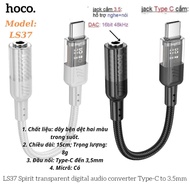 Hoco LS37 Type-C to 3.5mm audio converter used to convert audio from phone to speaker, Headphone...