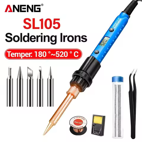 SL105 60W Adjustable Temperature Electric Soldering Iron kit Soldering EU Plug Repair Rework Heat Pe