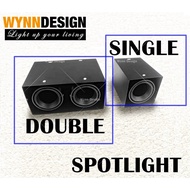 Wynn Design Spotlight Casing with GU10 Eyeball Single Double LED Effect Surface Light Mounted Spotlight (EB-MZ-Series)