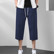 Breathable Three Quarter Pants Basic Men 3 Quarter Pants Plain Shorts 4 Colors