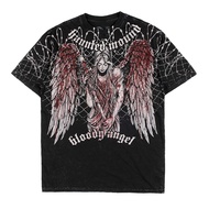 American Haunted Mound Graphic T-shirt Printed Men Y2K Grunge Summer Short-sleeved Oversized Streetw