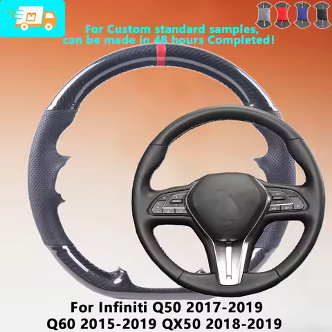 Customized Fit Carbon Fiber Leather Car Steering Wheel Cover For Infiniti Q50 2017-2019 Q60 QX50 201