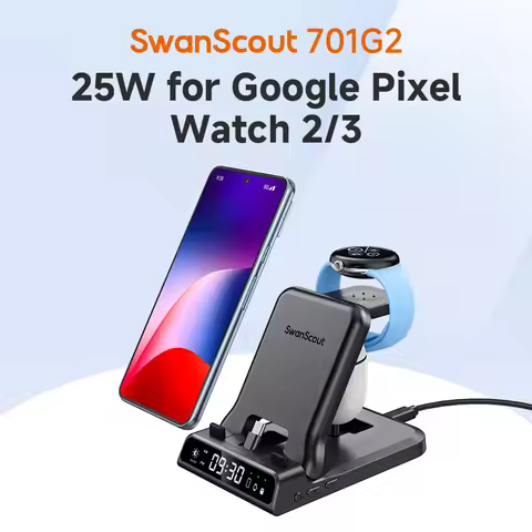 SwanScout 701G2 25W Fast Wired Charger for Google Pixel Watch 3 2 Charging Station for Google Pixel 