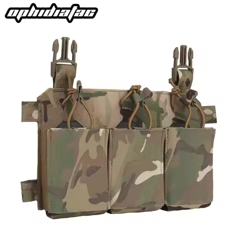 OPHIDIANTAC Insert buckle Triple mag Bag 5.56mm Tactical Rifle Airsoft AR15 M4 M4A1 AK mag bag with 