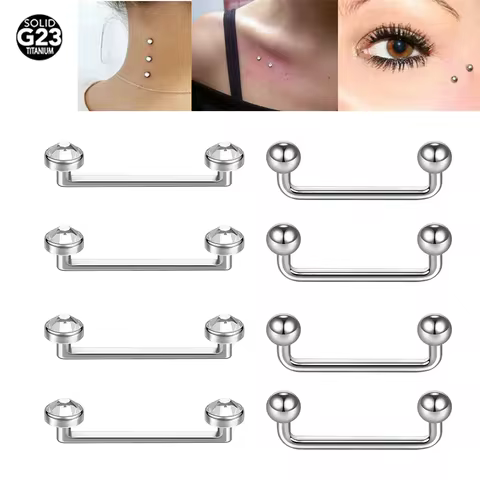 Implant Grade Titanium Microdermal Anchors CZ Surfcae Barbell Piercings Internal Thread Staple Skin 