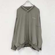 Eddie Bauer 套頭夾克，V 領，卡其色，L 碼，古著。